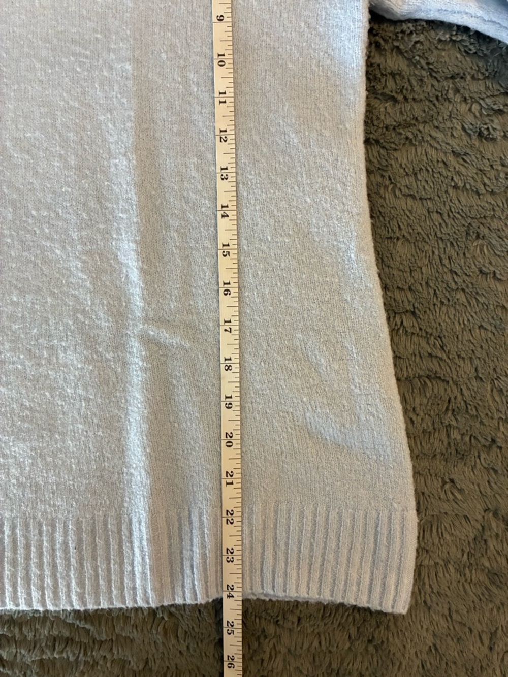 Light Blue Off-Shoulder Ribbed Sweater - Picture 7 of 8